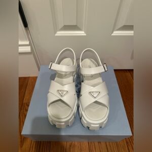 Prada Monolith Leather Sandals